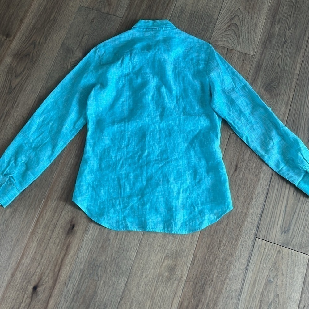 FOXCROFT | 100% linen button down, size 6 - Picture 4 of 5